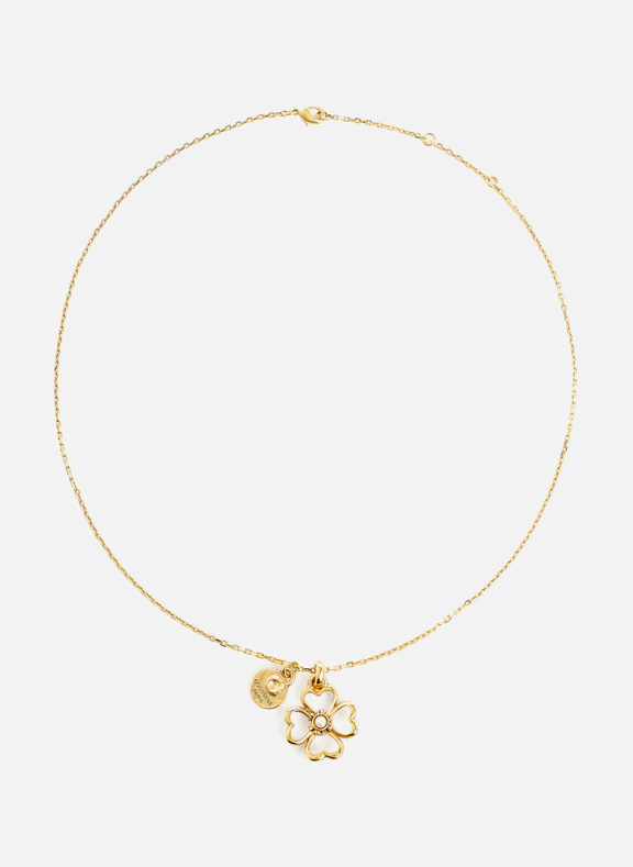 GOOSSENS Gold-plated brass Clover Necklace White