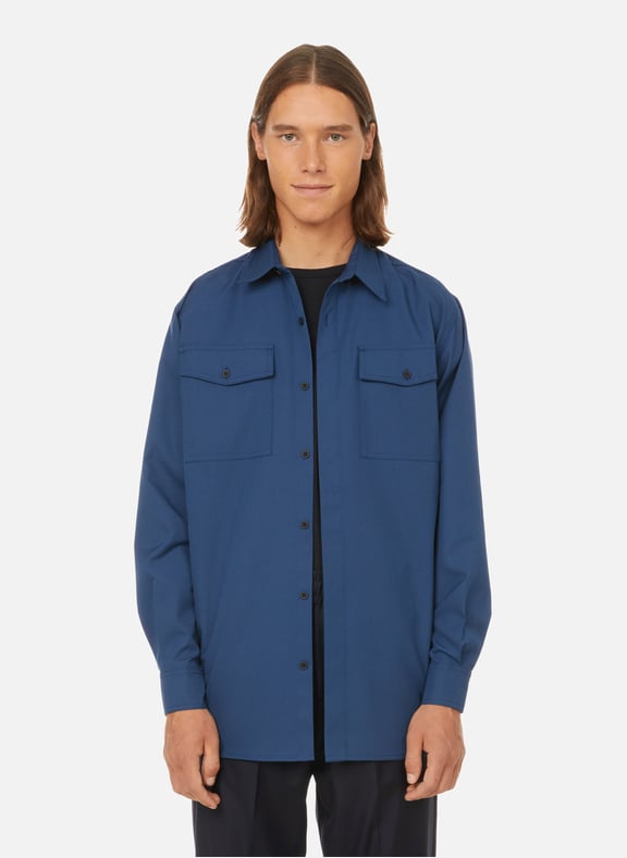 Shirt with pockets Blue by GR10K GR10K Shirt with pockets Blue