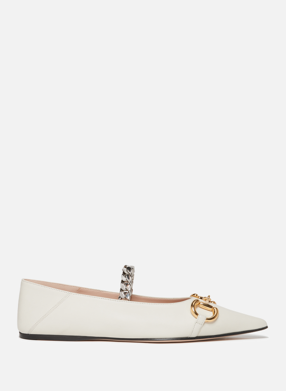 GUCCI Ballet flats with Horsebit  White