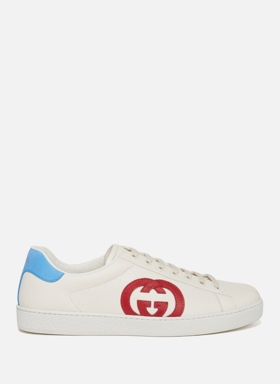 GUCCI Mens Ace sneakers with GG leather detail White
