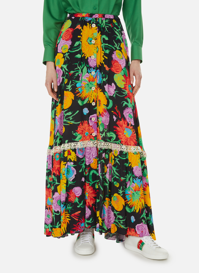 Floral print skirt GUCCI