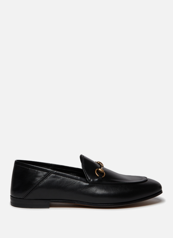 GUCCI Moccasins with Horse Bit detail in leather  Black