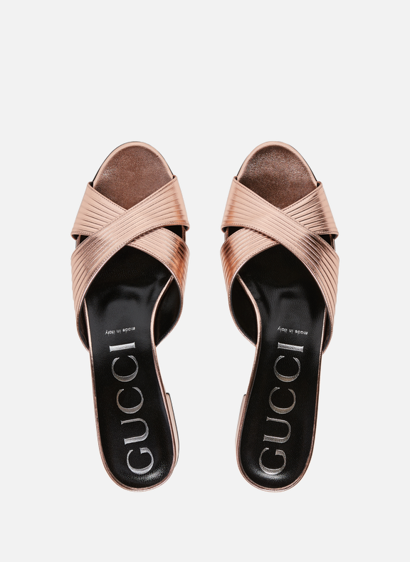 METALLIC LEATHER MULES - GUCCI for WOMEN 