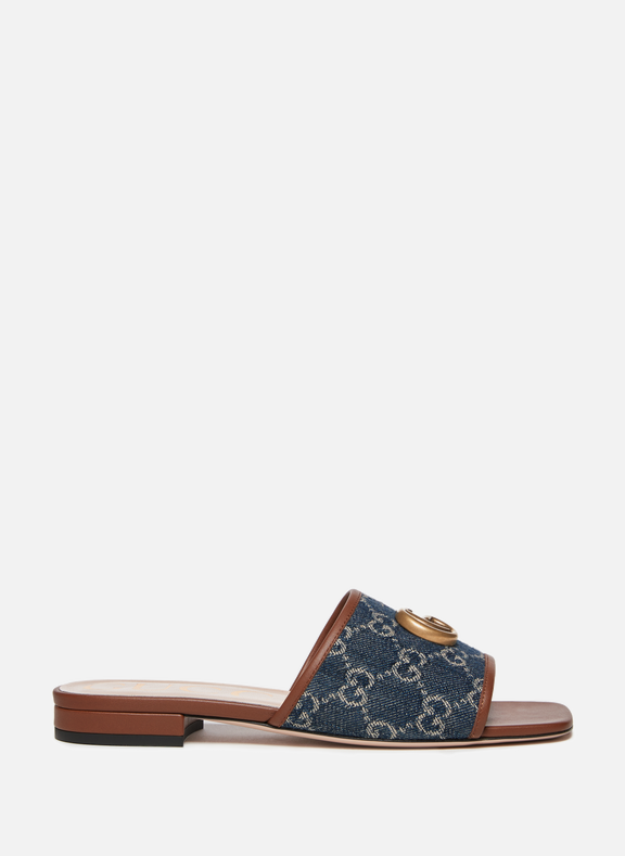GUCCI GG padded canvas mules Blue