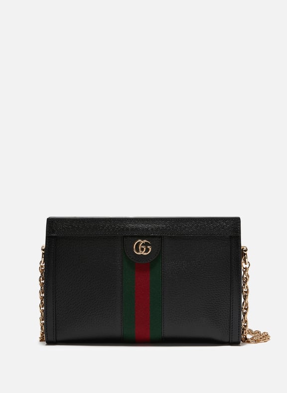 Black Ophidia GG Supreme Canvas Small Shoulder Bag