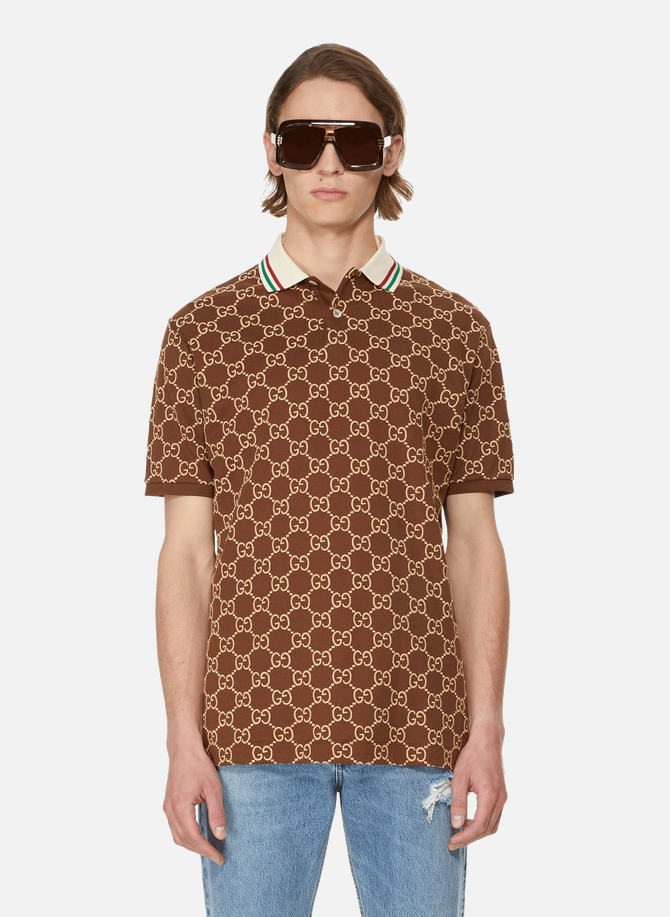 Monogrammed cotton-blend polo shirt GUCCI