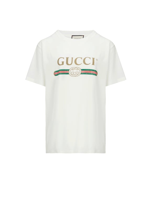 Vintage Logo Print Cotton T Shirt Gucci For Women Printemps Com Vintage Logo Print Cotton T Shirt Gucci For Women Printemps Com