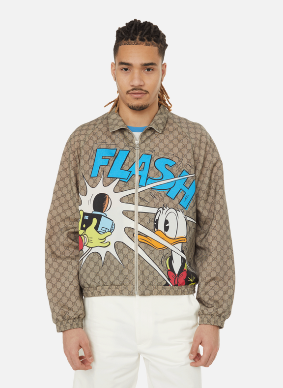 GUCCI Disney Donald Duck x Gucci GG jacket Brown