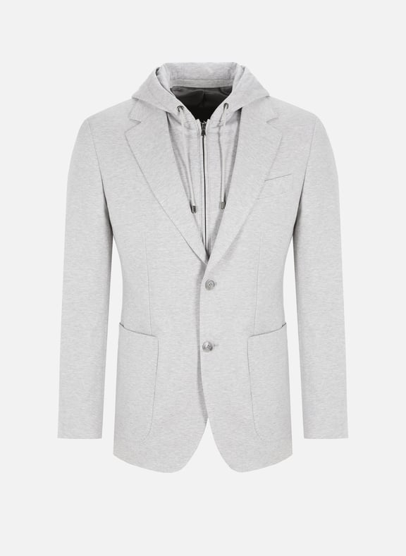 Two-in-one hooded cotton blazer Grey by HACKETT HACKETT Two-in-one hooded cotton blazer Grey