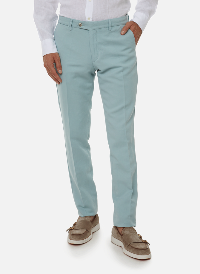 Cotton and linen chino trousers HACKETT