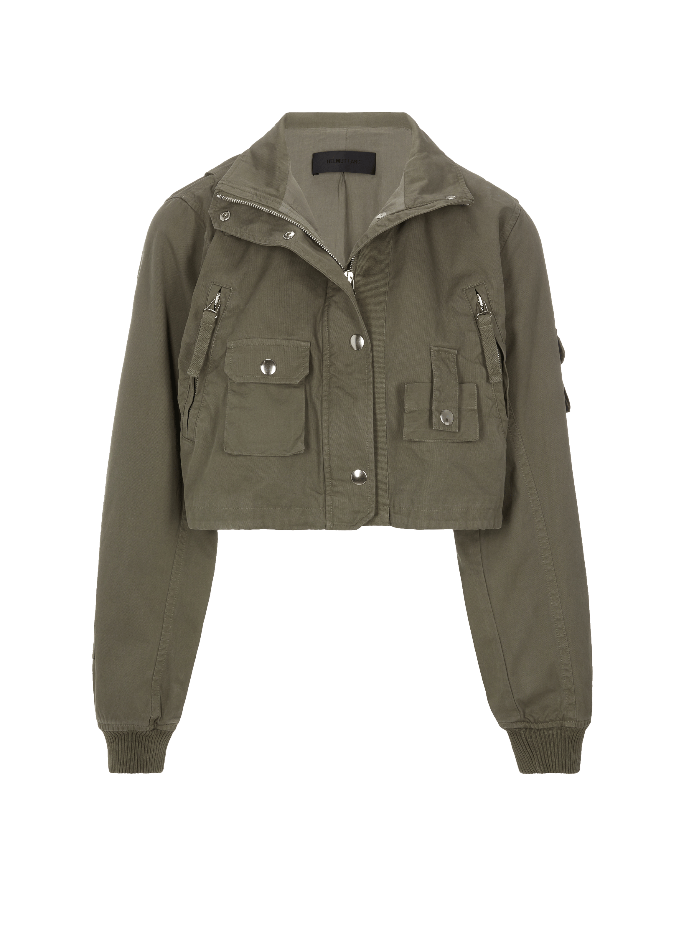 khaki cropped bomber jacket