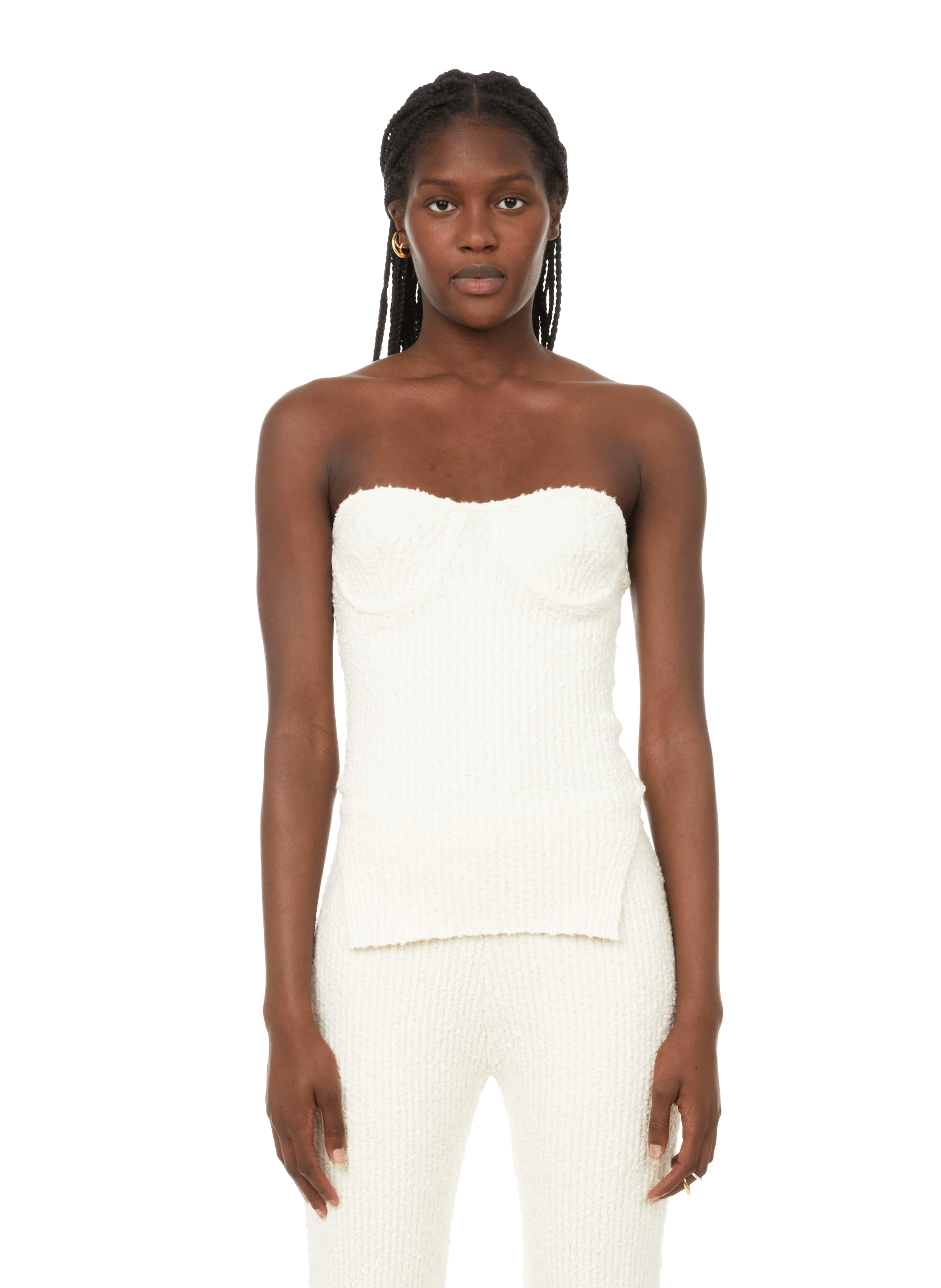 RIBBED-KNIT CORSET TOP - HELMUT LANG 