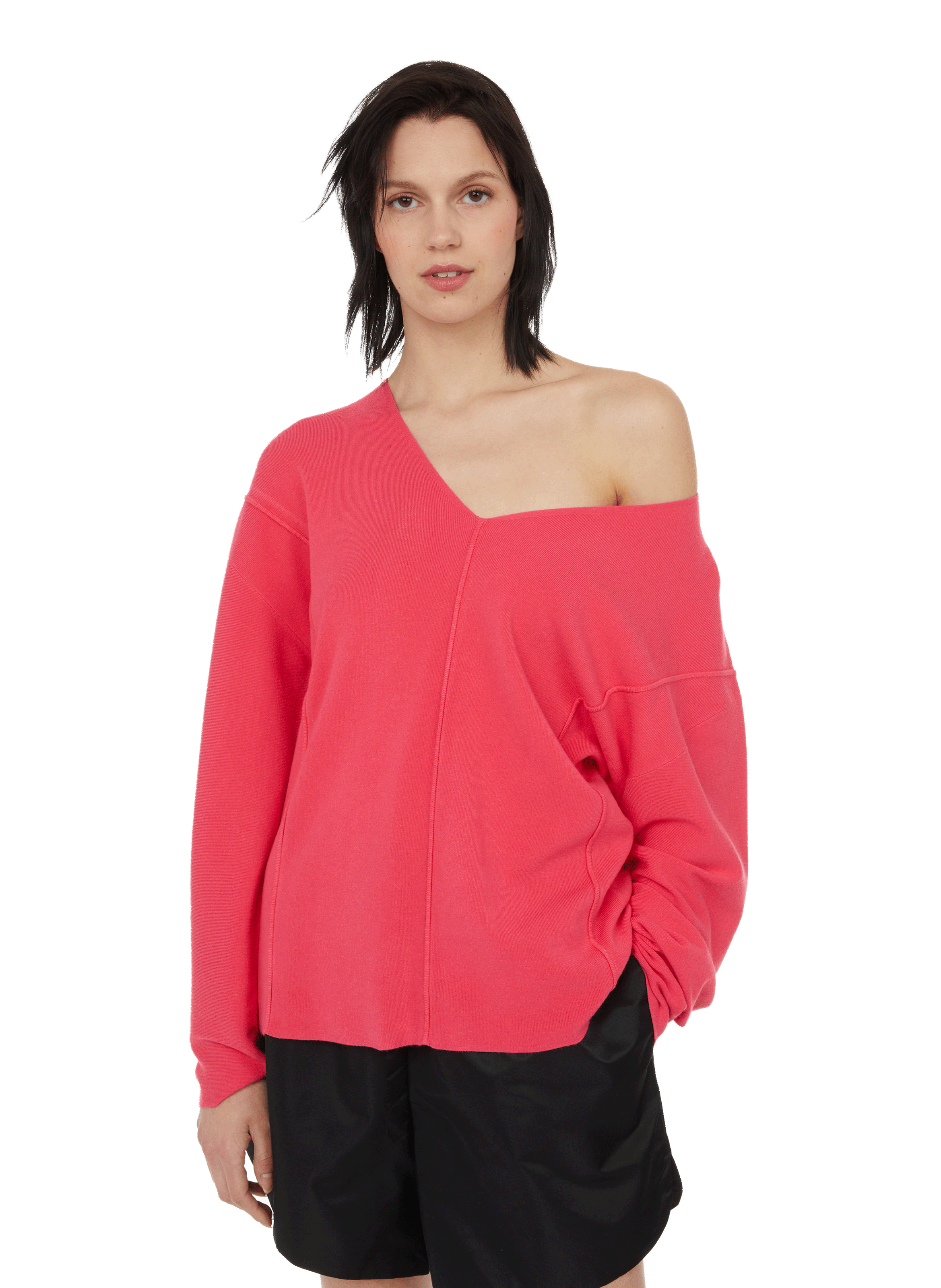 Helmut Lang Synthetic V-neck Sweater in Pink Womens Jumpers and knitwear Helmut Lang Jumpers and knitwear Save 50% 