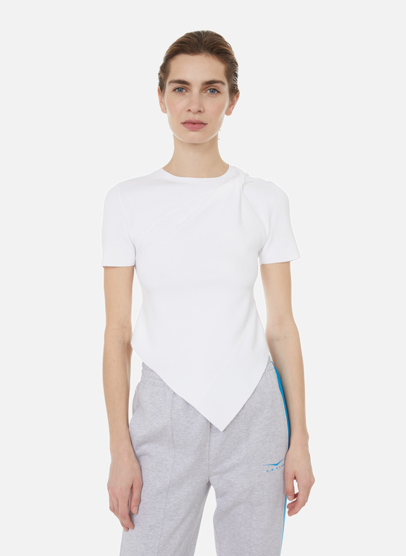 HELMUT LANG Asymmetric knitted T-shirt White