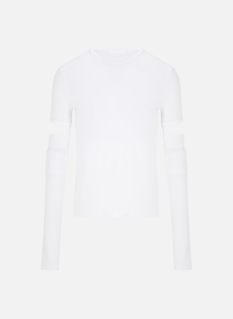 T-shirt avec manches amovibles en coton WhiteHELMUT LANG 