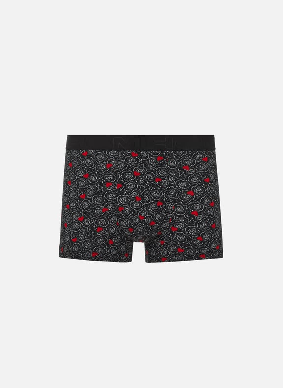 Cotton and modal-blend boxers with rose and heart print Black by HOM HOM Cotton and modal-blend boxers with rose and heart print Black