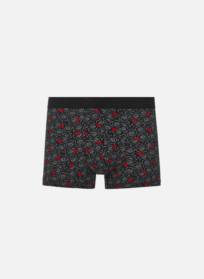 Cotton and modal-blend boxers with rose and heart print HOM