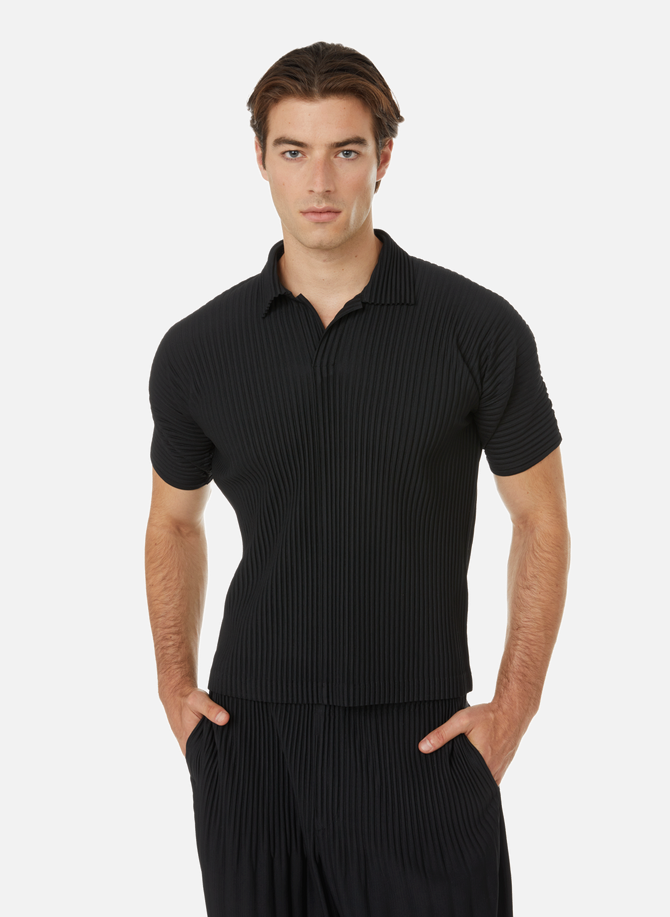 Pleated-effect polo shirt HOMME PLISSE ISSEY MIYAKE