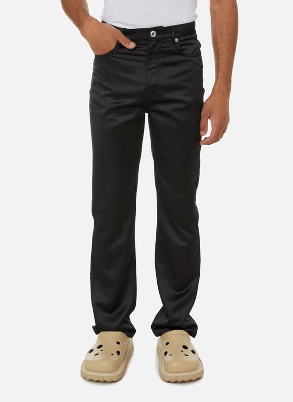 Straight satin trousers Black by HONEY FUCKING DIJON HONEY FUCKING DIJON Straight satin trousers Black