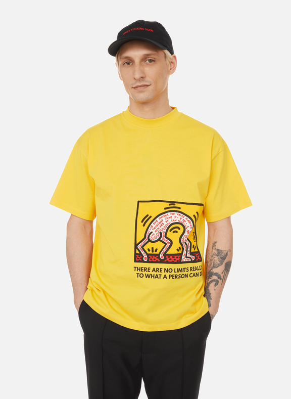 HONEY FUCKING DIJON Honey Fucking Dijon x Keith Haring cotton T-shirt Yellow