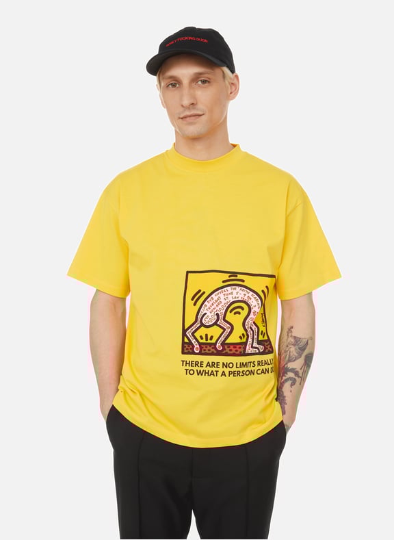Honey Fucking Dijon x Keith Haring cotton T-shirt Yellow by HONEY FUCKING DIJON HONEY FUCKING DIJON Honey Fucking Dijon x Keith Haring cotton T-shirt Yellow