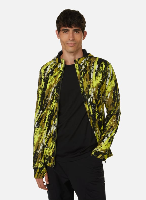 Printed wool zip-up hoodie Black by ICEBREAKER ICEBREAKER Printed wool zip-up hoodie Black