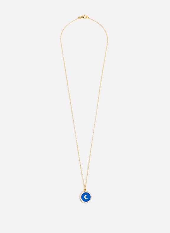 Moon and rhinestone pendant necklace Blue by EYE M - ILEANA MAKRI EYE M - ILEANA MAKRI Moon and rhinestone pendant necklace Blue