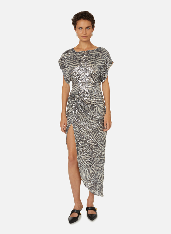 Sequinned zebra-print midi dress IN THE MOOD FOR LOVE