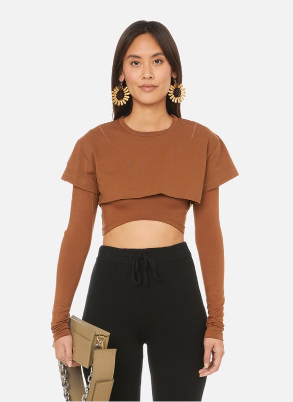 Le Double lyocell-blend T-shirt Brown by JACQUEMUS JACQUEMUS Le Double lyocell-blend T-shirt Brown