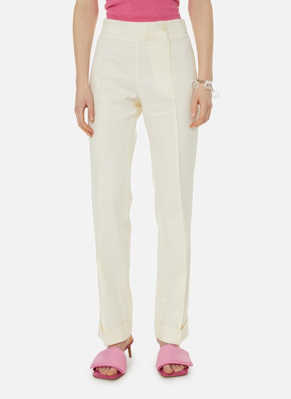 Le Pantalon Fresa linen-blend trousers Beige by JACQUEMUS JACQUEMUS Le Pantalon Fresa linen-blend trousers Beige