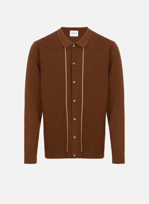 Polo tricoté années 50 en coton BrownJAGVI RIVE GAUCHE 