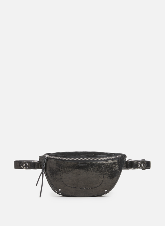 JÉRÔME DREYFUSS Lino lamé leather belt bag Black