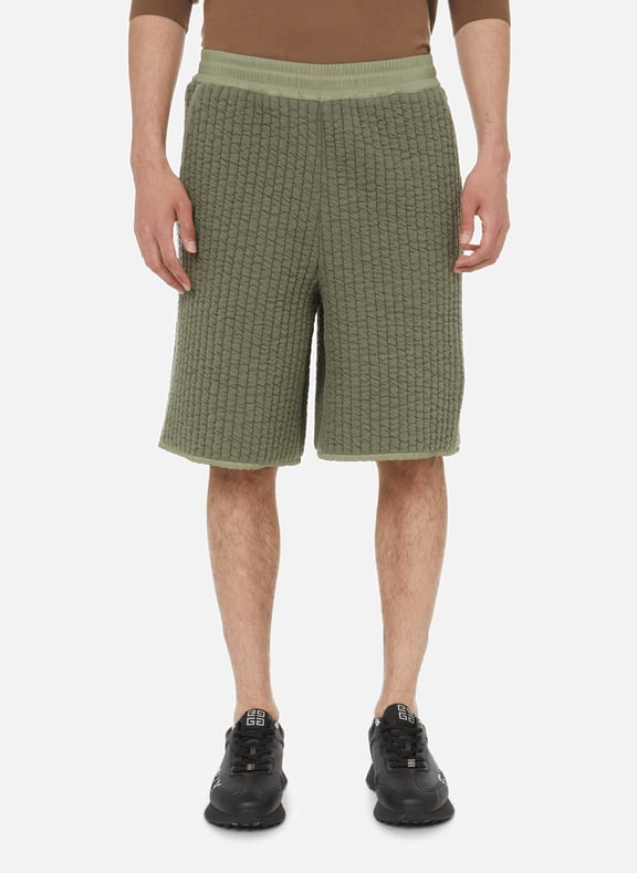 Quilted Bermuda shorts with elasticated waistband Green by JIL SANDER JIL SANDER Quilted Bermuda shorts with elasticated waistband Green