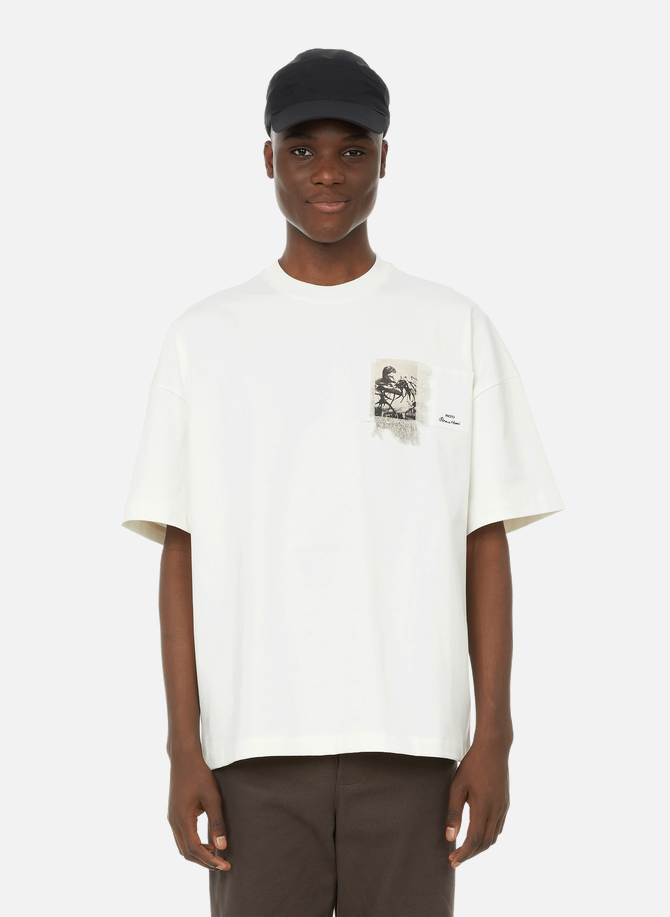 Cotton T-shirt with printed patch JIL SANDER