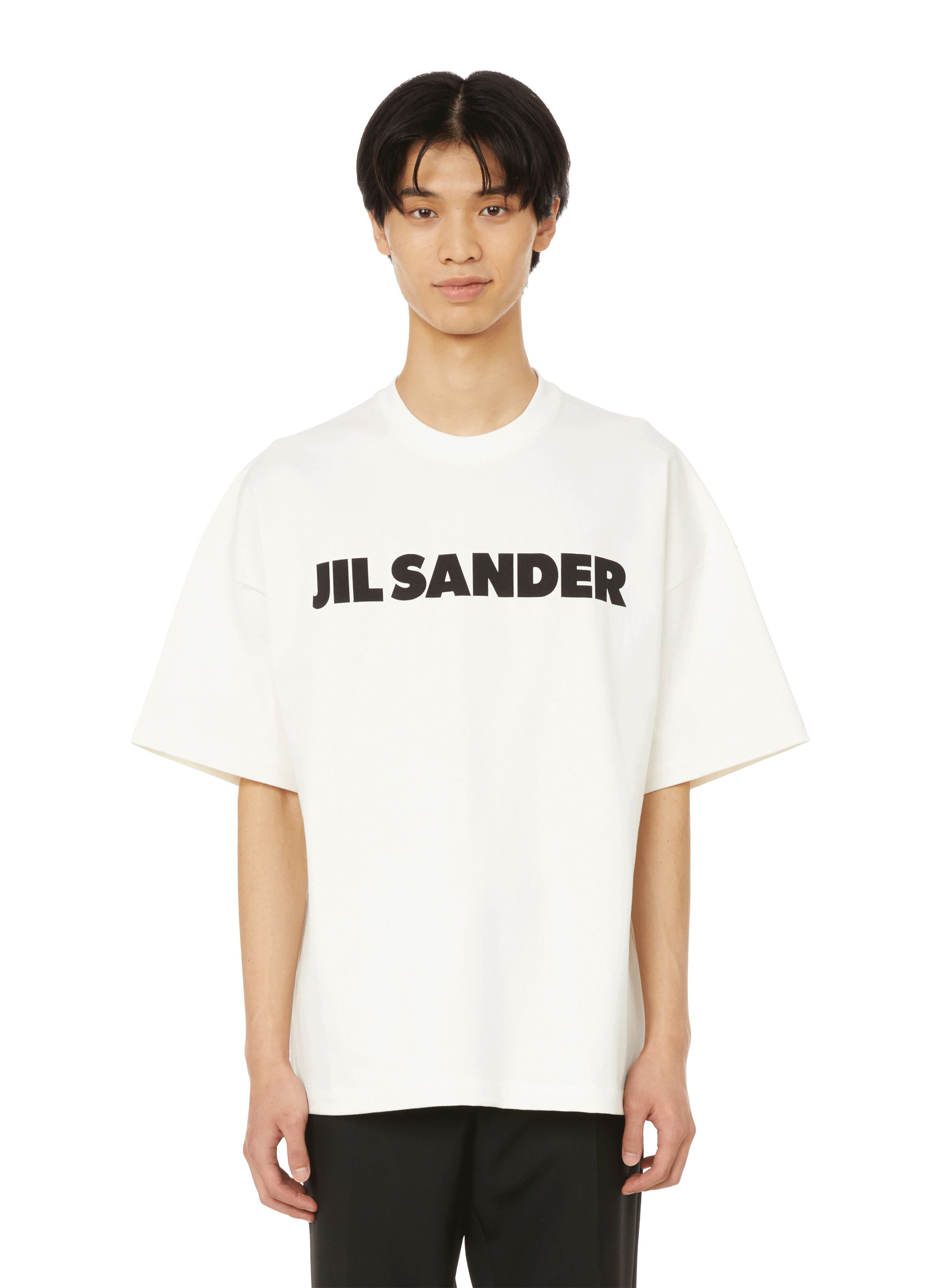COTTON T-SHIRT WITH LOGO - JIL SANDER 