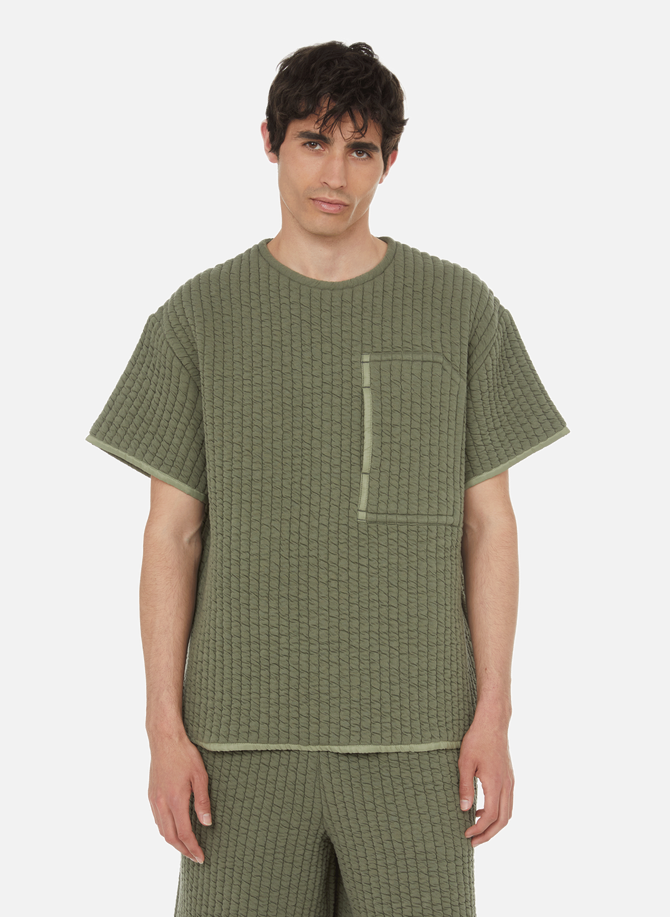 Quilted cotton-blend T-shirt JIL SANDER