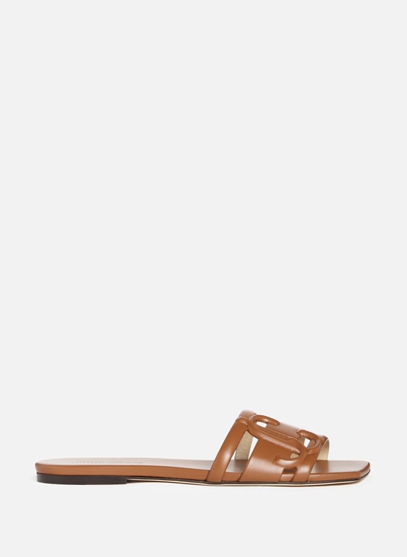 Laran leather sliders Brown by JIMMY CHOO JIMMY CHOO Laran leather sliders Brown