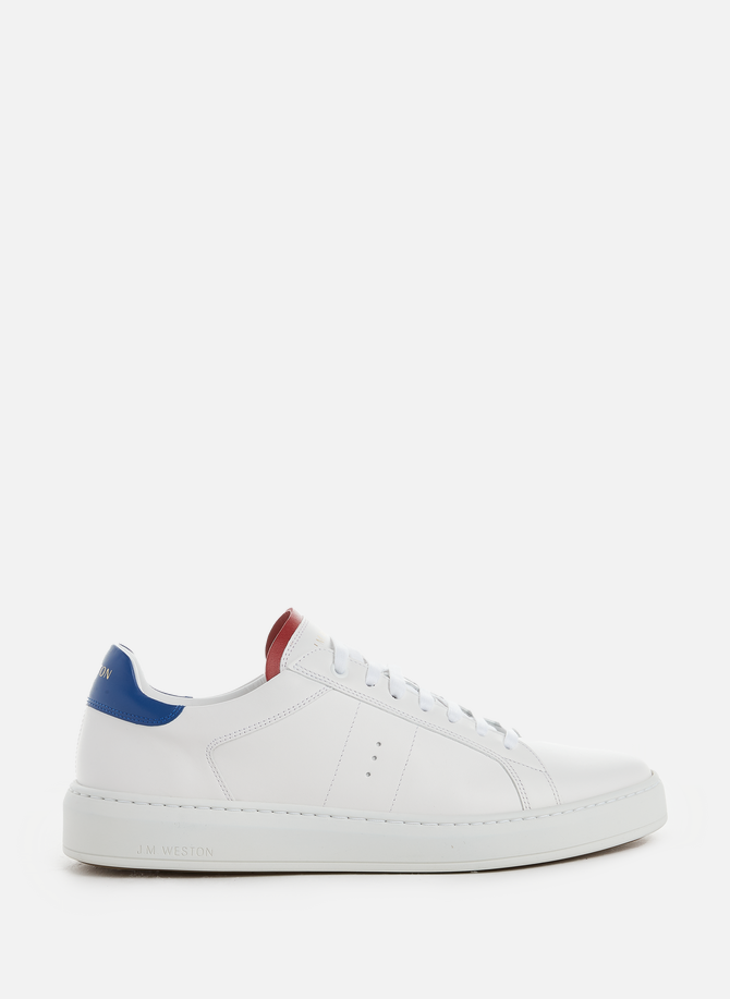 On Time red and blue leather Sneakers  J.M. WESTON
