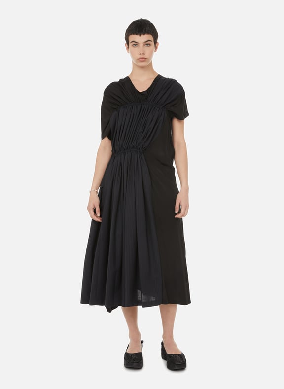 Bimaterial midi best sale dress