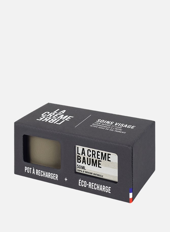 Crème Baume facial balm with taupe refillable concrete pot LA CREME LIBRE