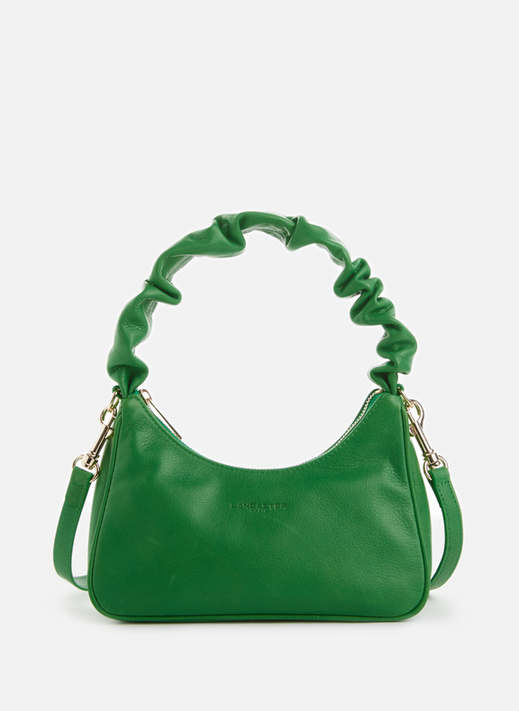 LANCASTER Scrunchie strap leather baguette bag Green