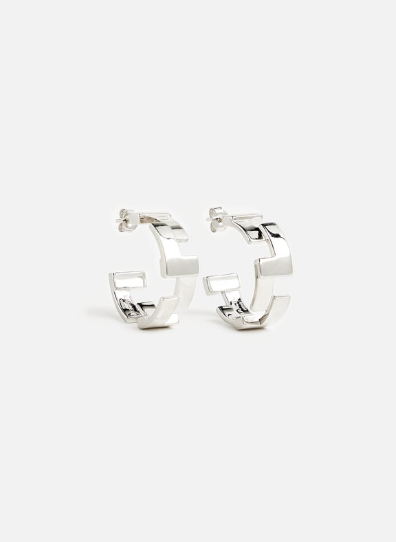 Neo Carré L hoop earrings Silver by LANCEL LANCEL Neo Carré L hoop earrings Silver