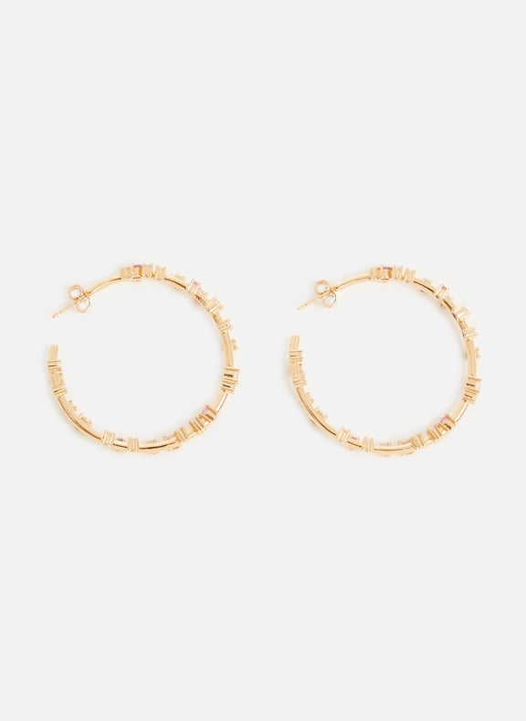Small rhinestone hoop earrings on sale