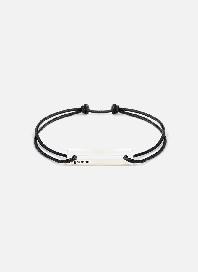 Le 1.7g polished silver perforated cord bracelet LE GRAMME
