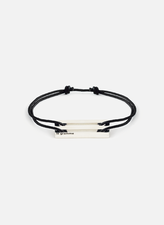 Le 2.5g polished silver perforated cord bracelet LE GRAMME