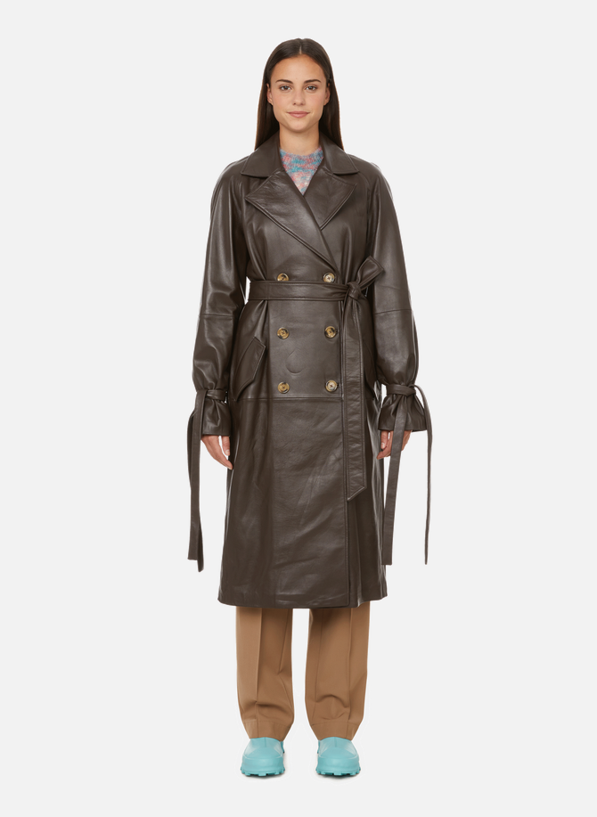 Nome leather trench coat LEBRAND
