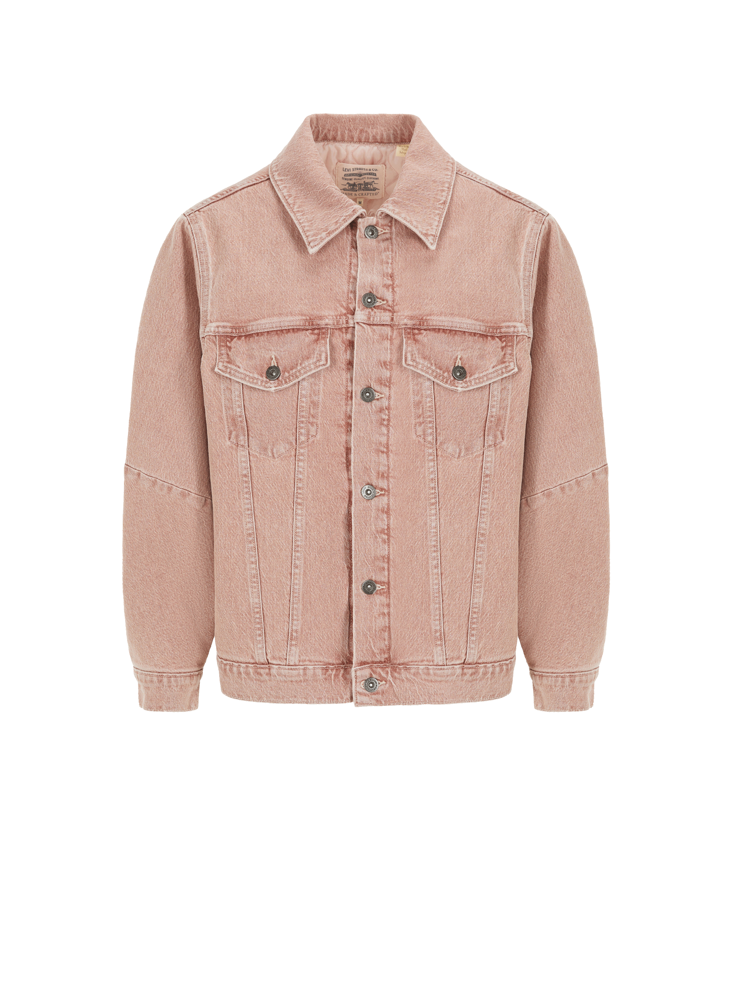 rose colored jean jacket