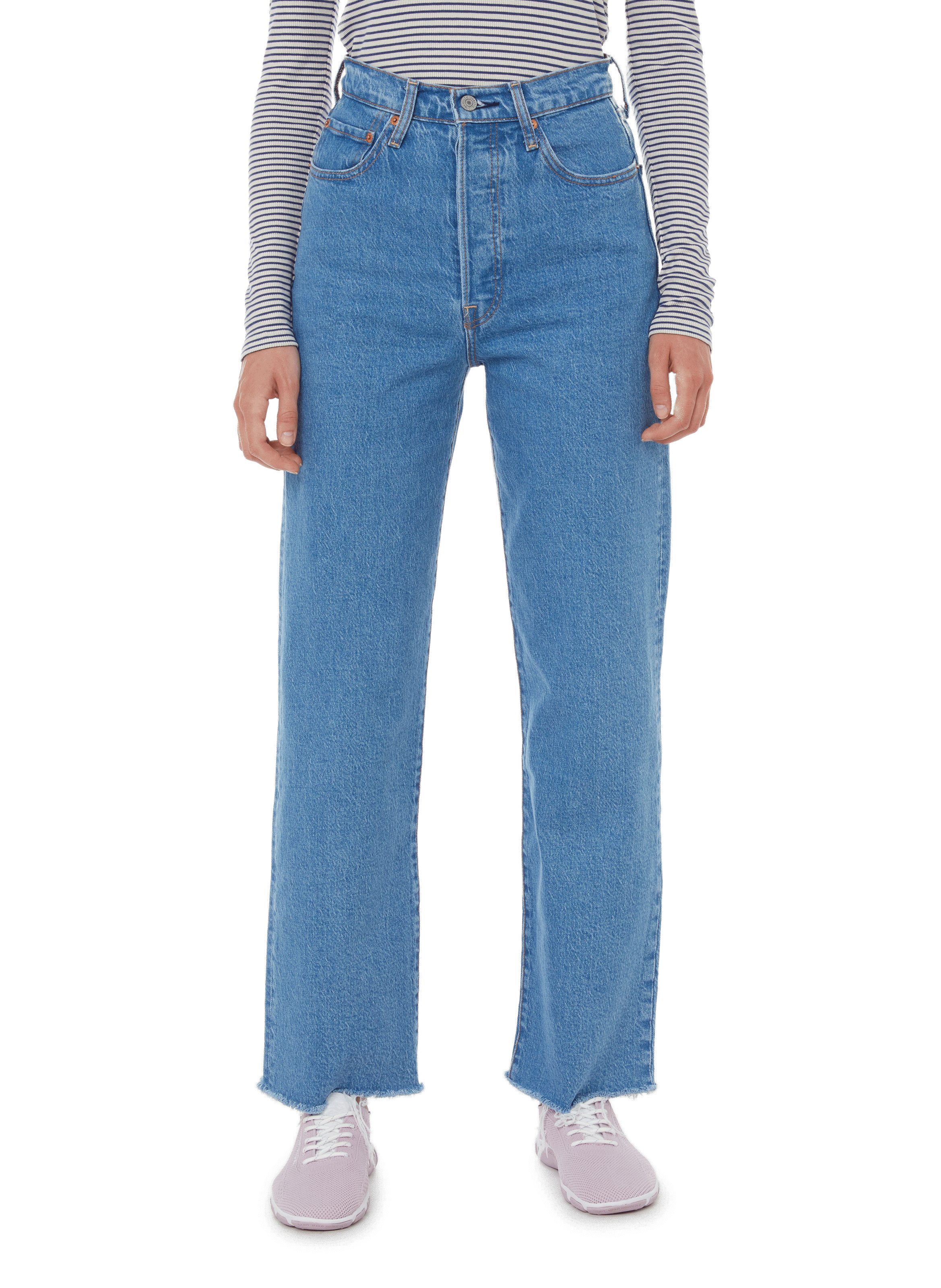 RIBCAGE STRAIGHT ANKLE COTTON DENIM 