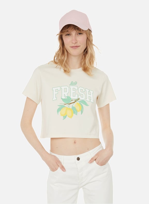 Cropped printed cotton T-shirt White by LEVI'S Red Tab LEVI'S Red Tab Cropped printed cotton T-shirt White