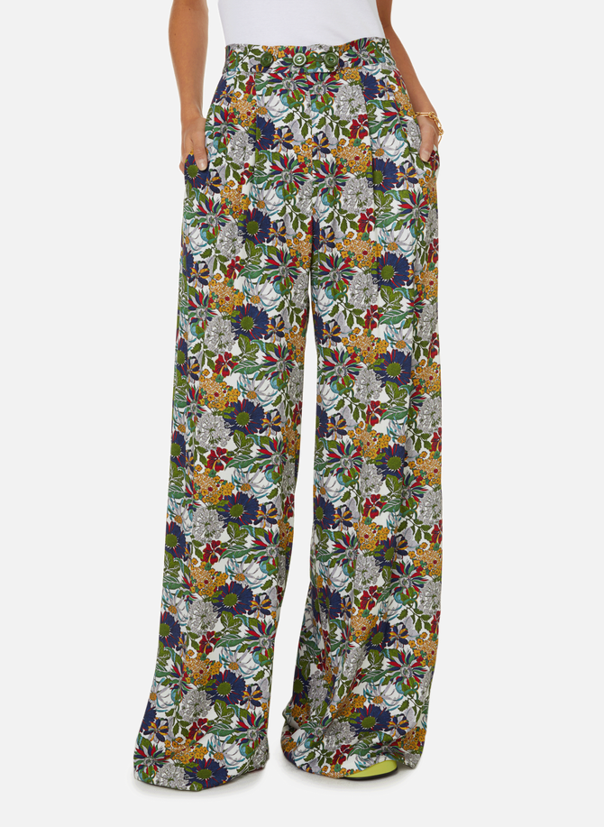 Printed wide-leg cotton trousers LIYA